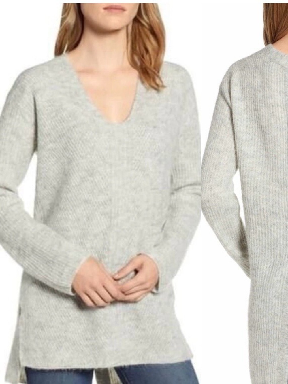 J. CREW POINT SUR Alpaca Blend Button Back Step Hem Oversized Tunic Sweater M